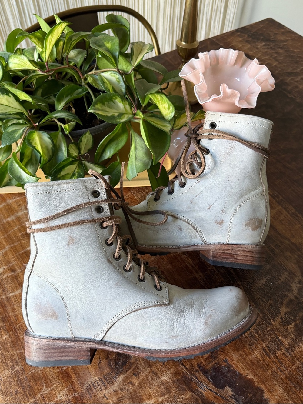 Freebird by Steven Ice Distressed Leather Manchester Combat Boots 9